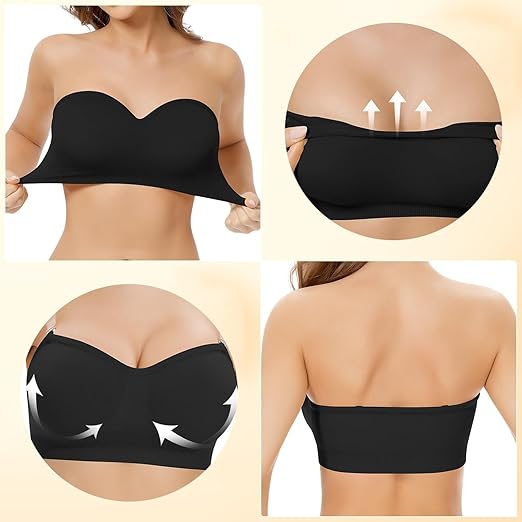 Sujetador sin Tirantes Push Up negro XL/XXL - additional image 1