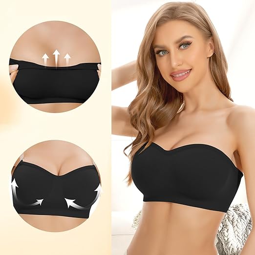 Sujetador sin Tirantes Push Up negro XL/XXL - additional image 3